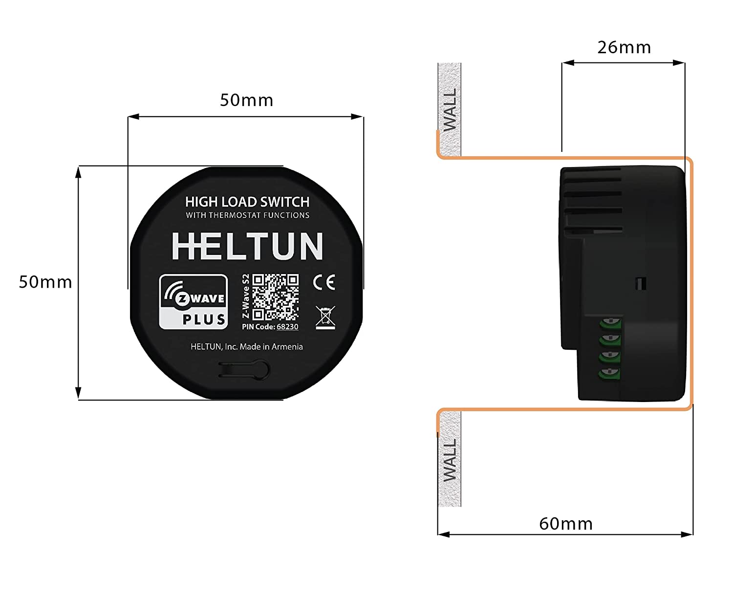 Heltun HE-HT01 - Thermostat Z-Wave Plus V2 pour radiateurs et