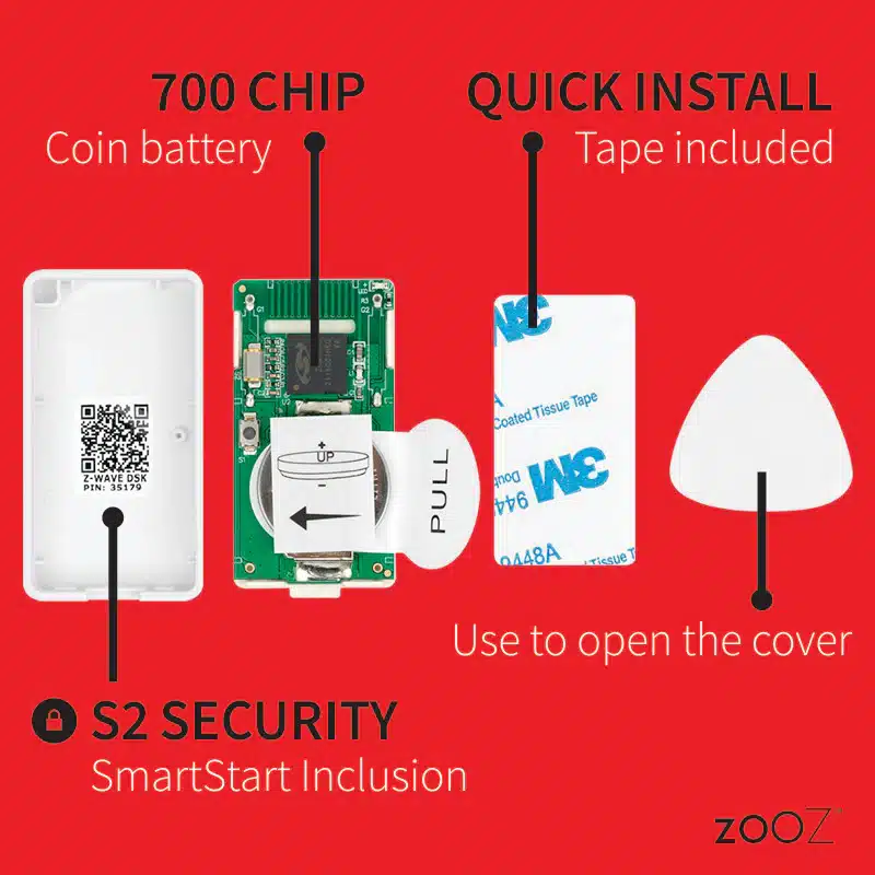 Zooz Z-Wave Plus 700 Series XS Tilt | Shock Sensor ZSE43