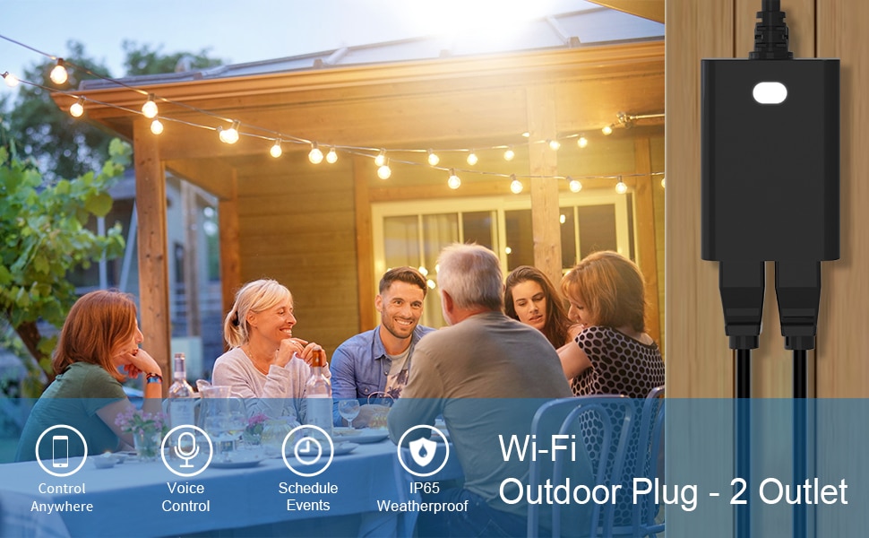 ZW97M Z-Wave Outdoor Smart Plug, Heavy Duty Outlet with 2 Independent Outlets