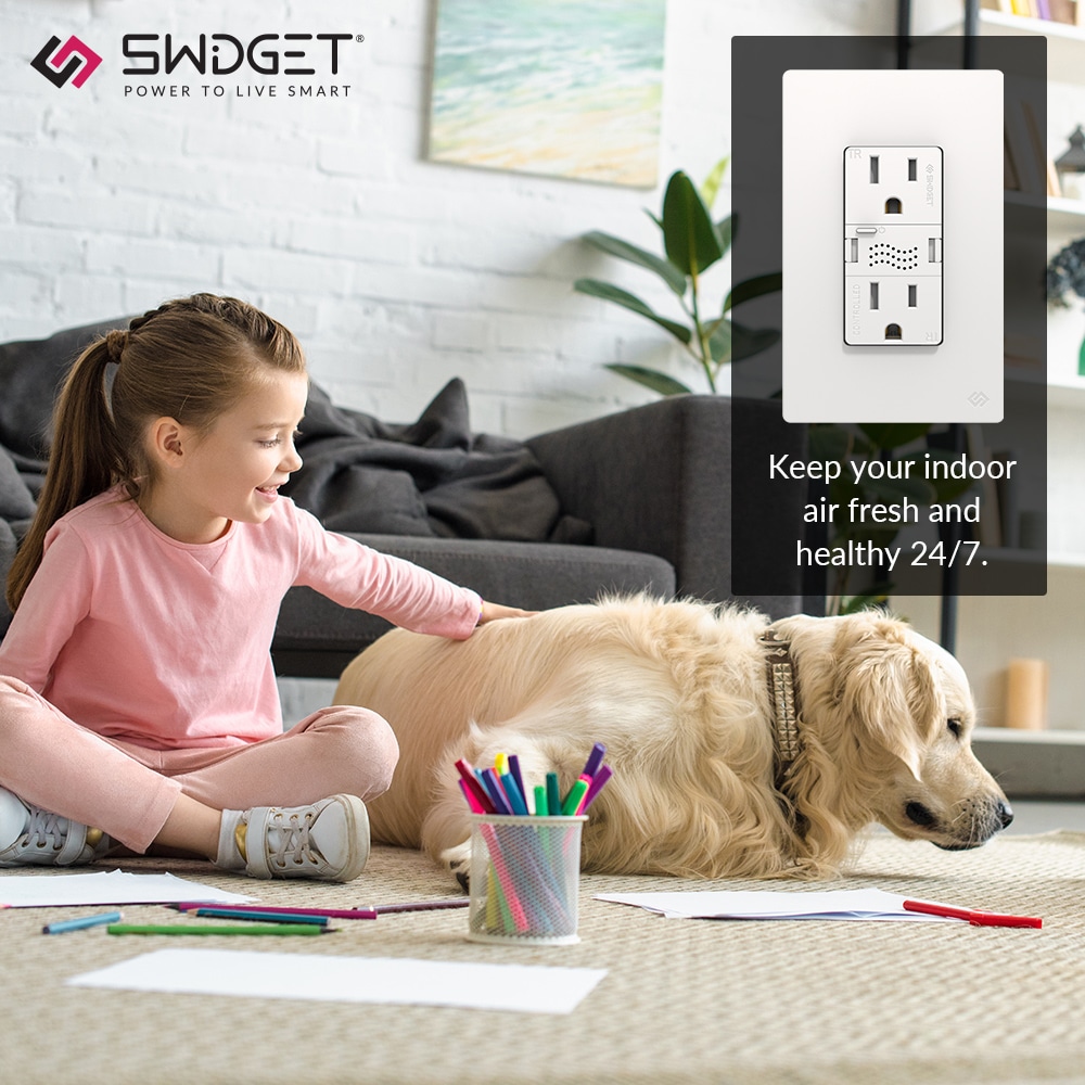 Swidget Z-Wave + Air Quality Insert (ZW008UWA) and 15A Outlet (R1015SWA)